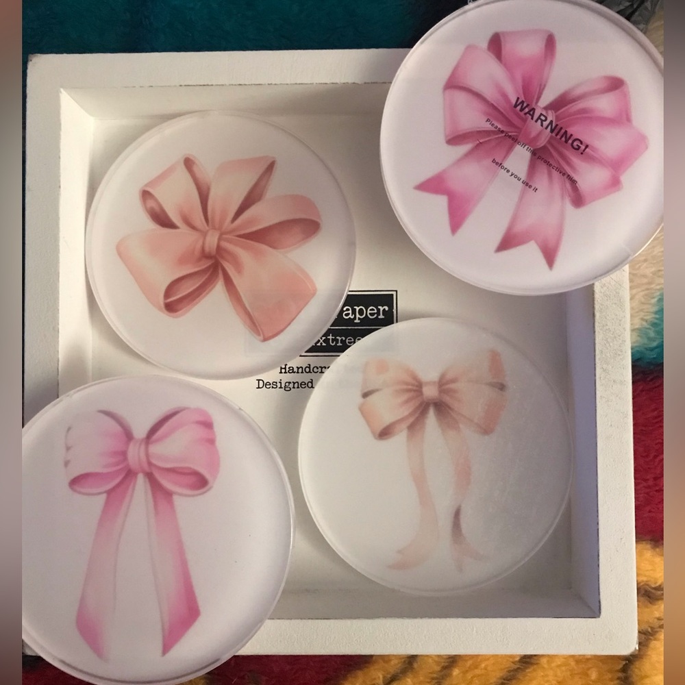 💖Wear Pink💖 Pink bow coasters